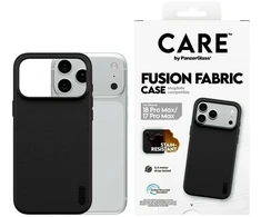 Dėklas Panzer Glass Case CARE by PanzerGlass Fusion Fabric MagSafe for iPhone 18 Pro Max / 17 Pro Max juodas
