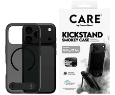Dėklas Panzer Glass Case CARE by PanzerGlass Kickstand w. Juodas MagSafe for iPhone 18 Pro / 17 Pro smokey
