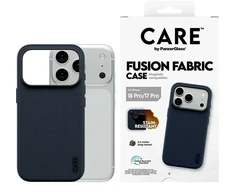 Dėklas Panzer Glass Case CARE by PanzerGlass Fusion Fabric MagSafe, skirta iPhone 18 Pro / 17 Pro, mėlyna
