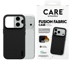 Dėklas Panzer Glass Case CARE by PanzerGlass Fusion Fabric MagSafe for iPhone 18 Pro / 17 Pro juodas