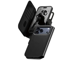 Panzer Glass „CARE by PanzerGlass Feature Tango 2in1“ piniginės dėklas su „MagSafe“ jungtimi, skirtas „iPhone 17 Pro Max“ – juodas