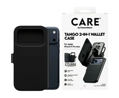Panzer Glass „CARE by PanzerGlass Feature Tango 2in1“ piniginės dėklas su „MagSafe“ jungtimi, skirtas „iPhone 17 Pro Max“ – juodas