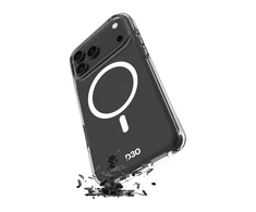 Puro Impact Clear D3O TPU+PC dėklas suderinamas su MagSafe skirtas Apple iPhone 17 Pro Max – skaidrus