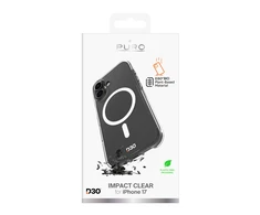 Puro Impact Clear D3O TPU+PC suderinamas su MagSafe dėklas skirtas Apple iPhone 17 – skaidrus