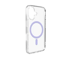 Puro Lite Mag TPU+PC dėklas, suderinamas su „MagSafe“, skirtas „iPhone 17“ – skaidrus su rausvu žiedu