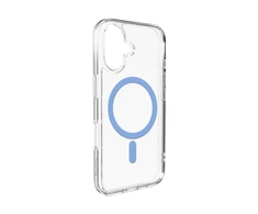Puro Lite Mag TPU+PC dėklas suderinamas su MagSafe skirtas Apple iPhone 17 – skaidrus su mėlynos spalvos žiedu