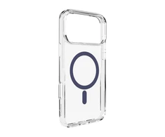 Puro Lite Mag TPU+PC dėklas, suderinamas su „MagSafe“, skirtas „iPhone 17 Pro Max“ – skaidrus su Mėlyna žiedu