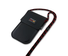 Red Bull Raudona Bull Raudona Bull PU Carbon krepšys telefonui juodos spalvos