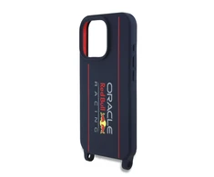 Red Bull Raudona Bull Raudona Bull silikoninis Vertical Logo MagSafe Case + Crossbody Strap for iPhone 16 Pro dėklas telefonui mėlynos spalvos