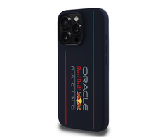 Red Bull Raudona Bull Raudona Bull silikoninis Vertical Logo MagSafe Apple iPhone 16 Pro dėklas telefonui mėlynos spalvos