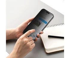 Ringke Samsung Galaxy S25/S24 ekrano apsauga Premium Easy Slide privatumą užtikrinantis grūdintas stiklas 9H su montavimo rėmeliu (2 vnt.) Skaidrus