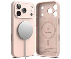 RINGKE SILIKONINIS MAGNETINIS MAGSAFE DĖKLAS iPhone 17 PRO / 18 PRO Rožinis SAND