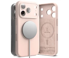 Dėklas Ringke iPhone 17 Pro Case Silicone Magnetic Rožinė Sand