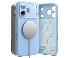 Dėklas RINGKE SILICONE MAGNETIC MAGSAFE iPhone 17 PRO MAX / 18 PRO MAX ŠVIESIAI MĖLYNAS