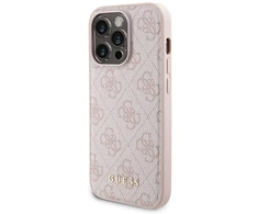 Apple iPhone 14 PRO Guess dėklas + Powerbank MagSafe 4G Metal Logo 5000mAh (GUBPM5P14L4GEMGP) rožinės spalvos