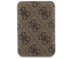 Apple iPhone 15 Guess dėklas + Powerbank MagSafe 4G Metal Logo 5000mAh (GUBPM5P15S4GEMGW) rudos spalvos