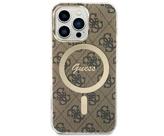 Set Guess GUBPP13LH4EACSW Case+ Charger Apple iPhone 13 Pro dėklas telefonui rudos spalvos 4G Print MagSafe