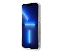 Apple iPhone 14 Plus Guess dėklas Marble MagSafe + Belaidis Įkroviklis (GUBPP14XH4EACSP) baltos spalvos