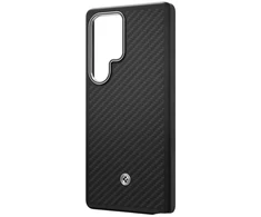 Dėklas Samsung by Spigen Enzo Aramid phone case for Samsung Galaxy S25 Ultra (S938) juodas sidabrinis