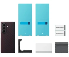 Dėklas KF976SRE anglies magnetas Samsung Galaxy Fold 8 Ultra, Raudona