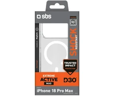 Dėklas SBS D3O Active Case for iPhone 18 Pro Max / 17 Pro Max Compatible with MagSafe - Transparent