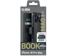 Dėklas SBS Wallet Classic Mag Case for iPhone 18 Pro Max with Wallet and Stand, MagSafe Compatible - Juodas