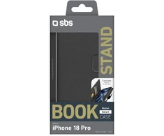 Dėklas SBS Wallet Smart Case for iPhone 18 Pro with Wallet and Stand - Juodas