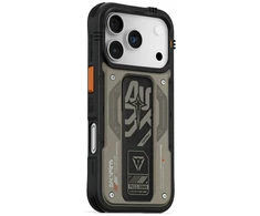 Dėklas Skinarma Aegis skirtas Apple iPhone 17 Pro Magnetic Charging + Grip Stand pilkos spalvos