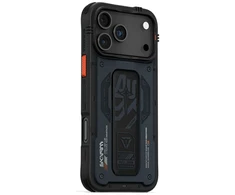 „Skinarma Aegis“ dėklas, skirtas „iPhone 17 Pro Max“, magnetinis įkrovimas ir laikiklis, tamsiai mėlynas