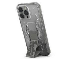 Skinarma dėklas Helio Apple iPhone 16 Pro 6.3" Magnetic Charging + Grip Stand titanium