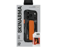 Skinarma Haxa dėklas, skirtas iPhone 17 Pro, su magnetiniu įkrovimu ir laikikliu-stovu, grafito spalvos