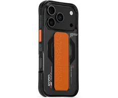Skinarma Haxa dėklas, skirtas iPhone 17 Pro, su magnetiniu įkrovimu ir laikikliu-stovu, grafito spalvos