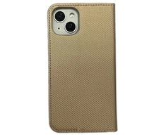 Dėklas Smart Magnet book Apple iPhone 15 6.1"aukso spalvos