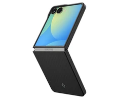 Juodas (Aramid) dėklas Samsung Galaxy Z Flip 7 telefonui „Spigen Airskin”