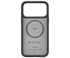 Spigen Enzo Aramid "T" MagSafe dėklas skirtas Apple iPhone 17 Pro – juodos spalvos ir sidabrinės spalvos