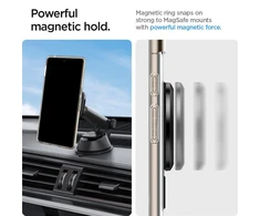 Dėklas Spigen OneTap Ring magnetinė plokštelė, anglies raštas