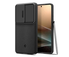 Spigen Optik Armor dėklas skirtas Samsung Galaxy S26 Ultra – juodos spalvos
