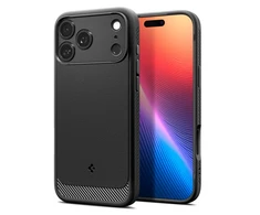 Spigen Rugged Armor Mag MagSafe dėklas skirtas Apple iPhone 17 Pro – matinis juodos spalvos