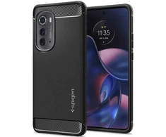 Dėklas Spigen Rugged Armor, juodas - Motorola Edge 2022