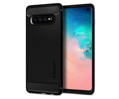 Spigen Rugged Armor - dėklas skirtas Samsung Galaxy S10 Juodas