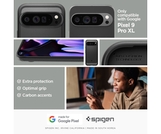 Google Pixel 9 Pro XL Spigen Rugged Armor Matte dėklas telefonui juodos spalvos