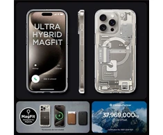Spigen Ultra Hybrid Zero One (MagFit) dėklas skirtas Apple iPhone 15 Pro, spalva - Zero One Natural Titanium