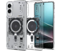 Spigen Ultra Hybrid Mag dėklas su MagSafe skirtas Samsung Galaxy S25 Edge su Print – skaidrus