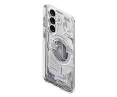 Spigen Ultra Hybrid Mag MagSafe dėklas skirtas Samsung Galaxy S26+ Zero One – skaidrus ir baltos spalvos