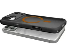 Spigen Ultra Hybrid Mag MagSafe dėklas, skirtas iPhone 18 Pro Max / 17 Pro Max, juodas-oranžinis