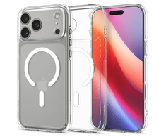 Spigen Ultra Hybrid MagSafe dėklas skirtas Apple iPhone 17 Pro – skaidrus and baltos spalvos