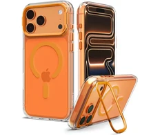 Dėklas Spigen Ultra Hybrid OPTIK S MagSafe iPhone 17 Pro / 18 Pro SKAIDRUS/ORANŽINIS