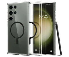 Spigen Ultra Hybrid Metal Ring (MagFit) dėklas skirtas Samsung Galaxy S23 Ultra, spalva - Juoda