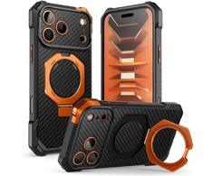 SUPCASE UB GRIP MAG MagSafe iPhone 17 PRO MAX / 18 PRO MAX ARAMIDINIS DĖKLAS Juodas/ORANŽINIS
