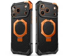 SUPCASE UB GRIP MAG MagSafe iPhone 17 PRO MAX / 18 PRO MAX ARAMIDINIS DĖKLAS Juodas/ORANŽINIS
